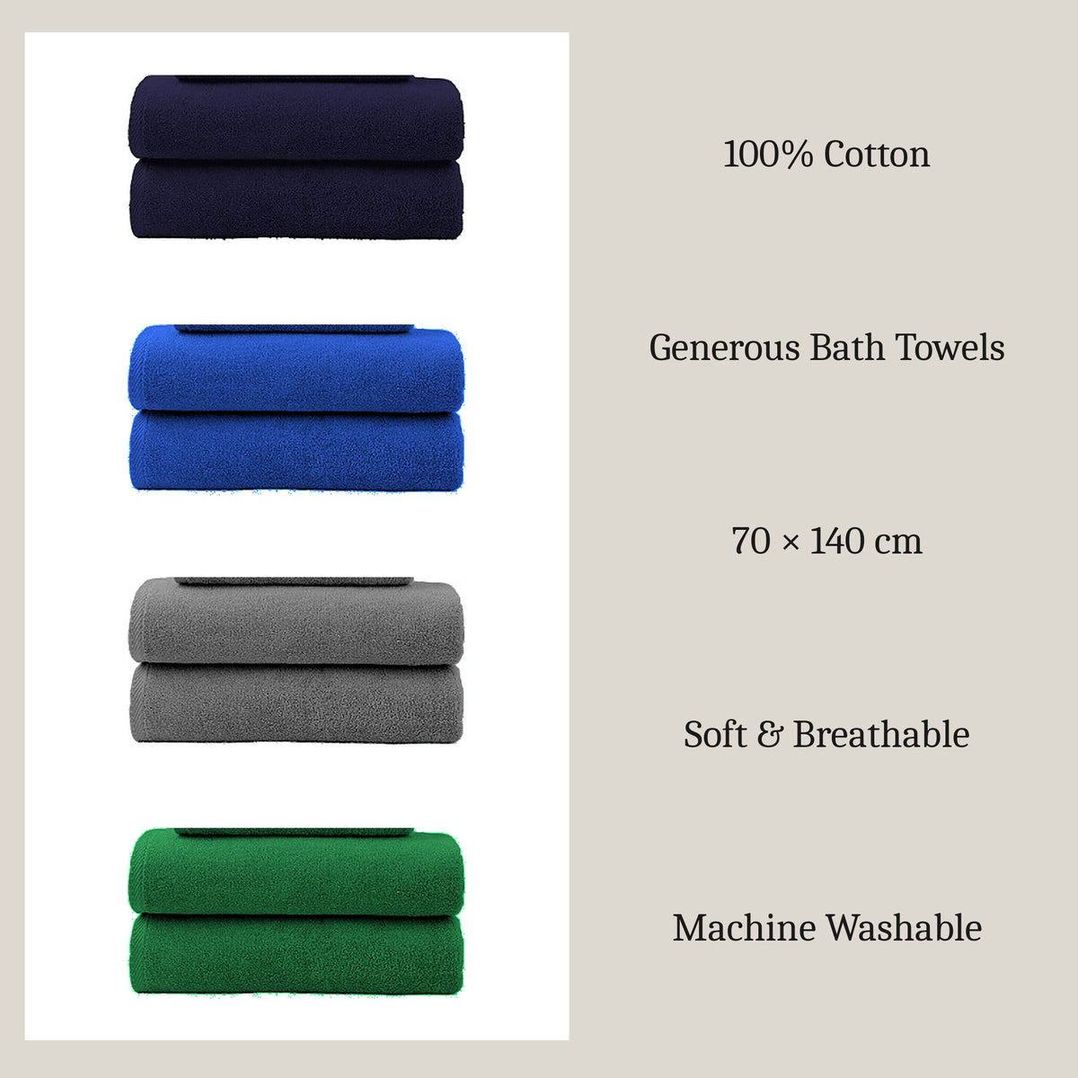 2 Piece Bath Towel Set