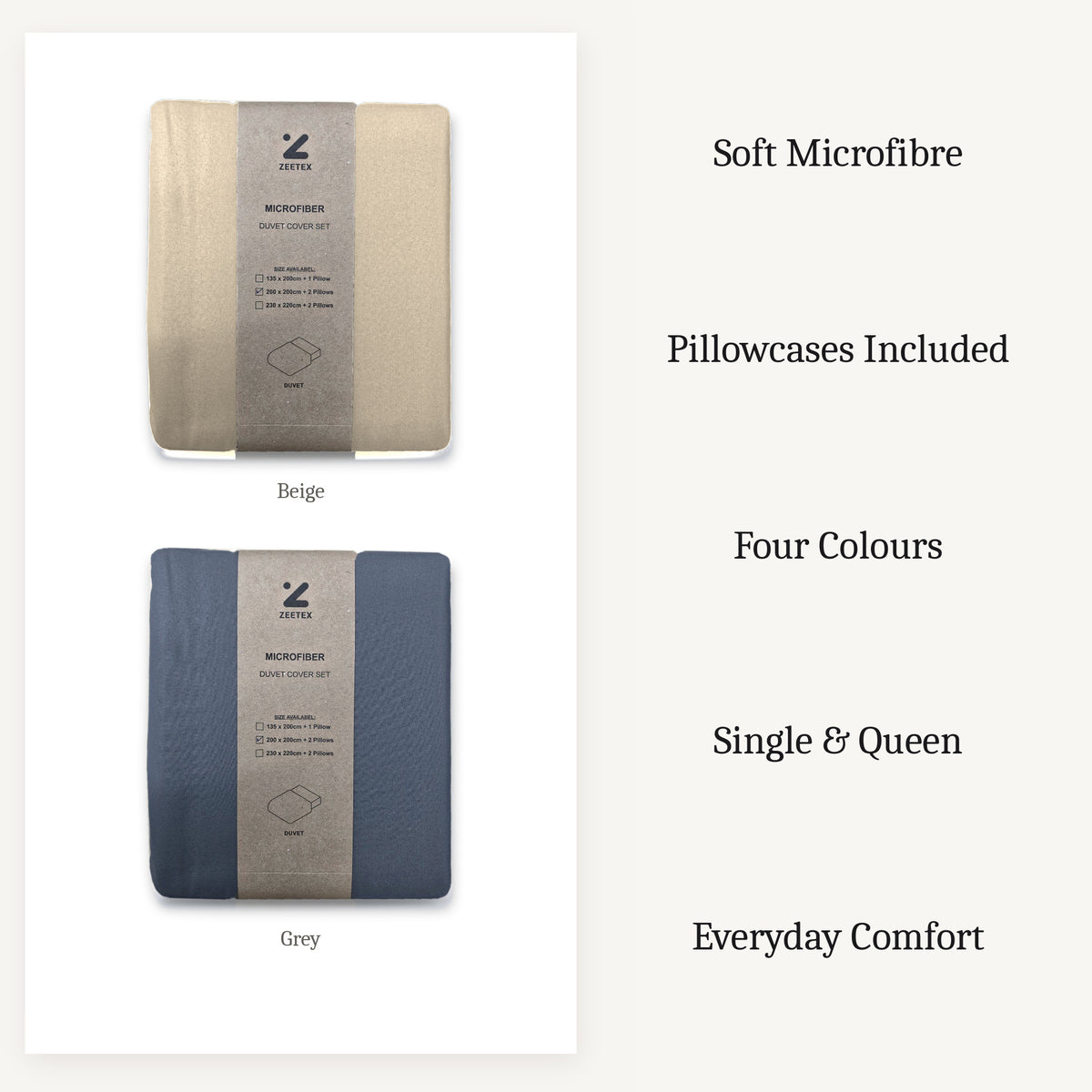 Microfibre Duvet Cover Set