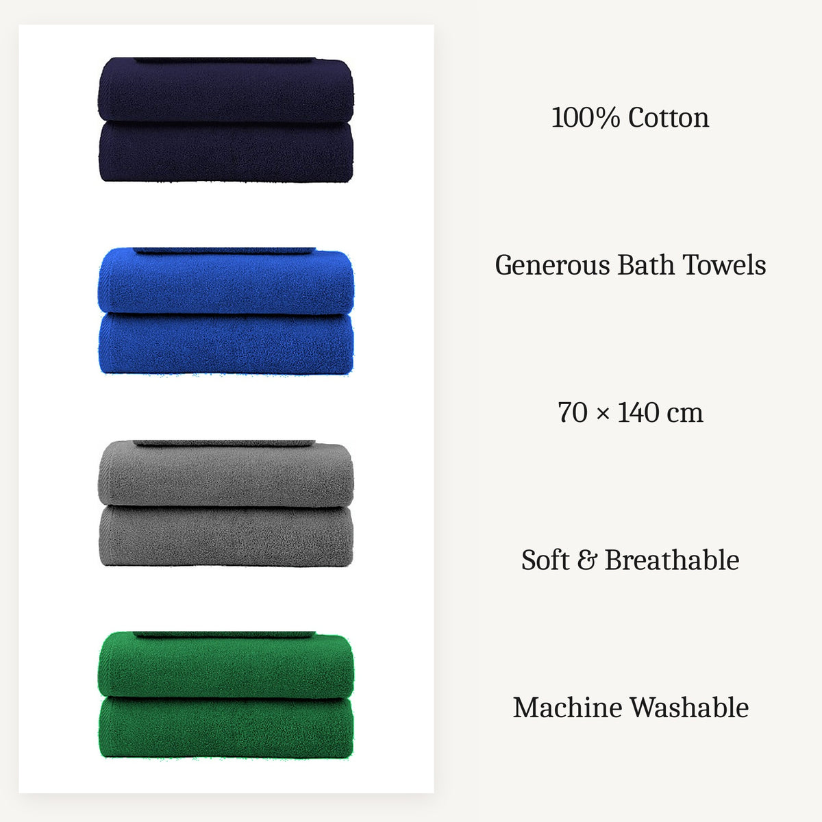 2 Piece Premium Bath Towel Set