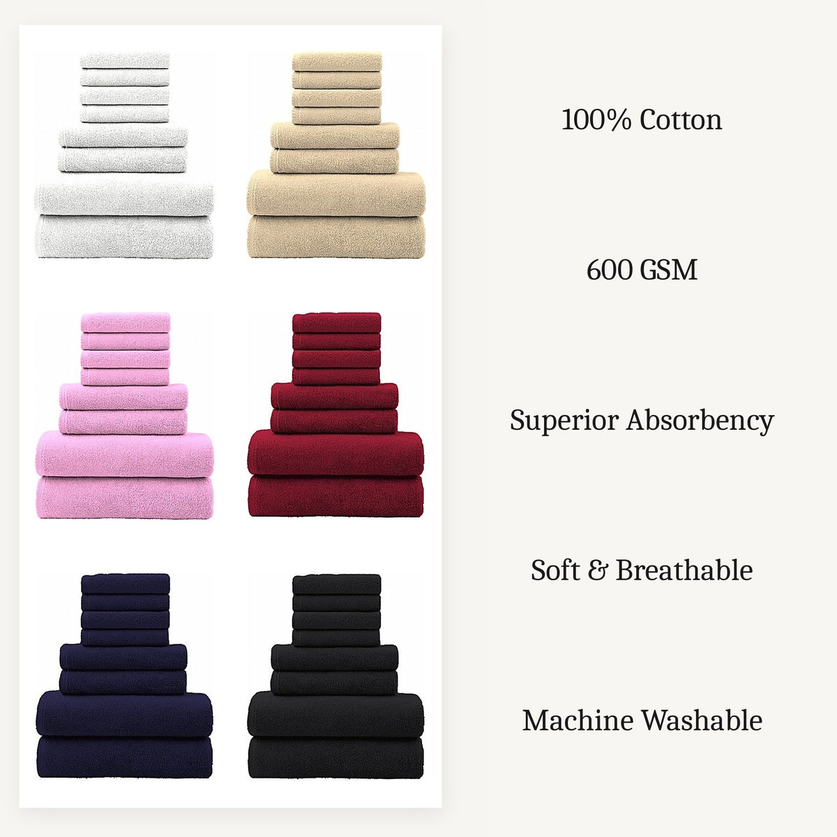 8 Piece Premium Family Towel Set