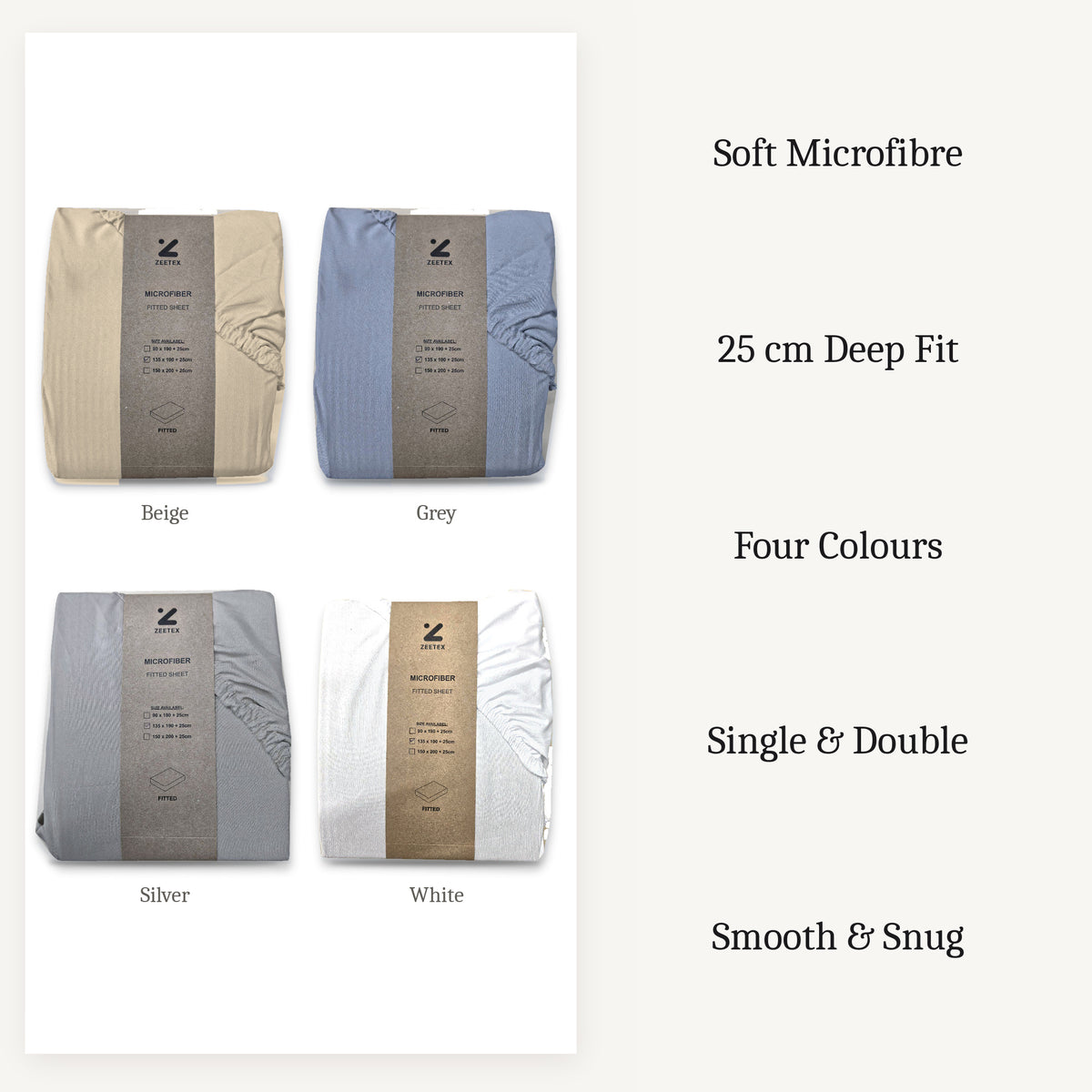 Microfibre Fitted Sheet Set