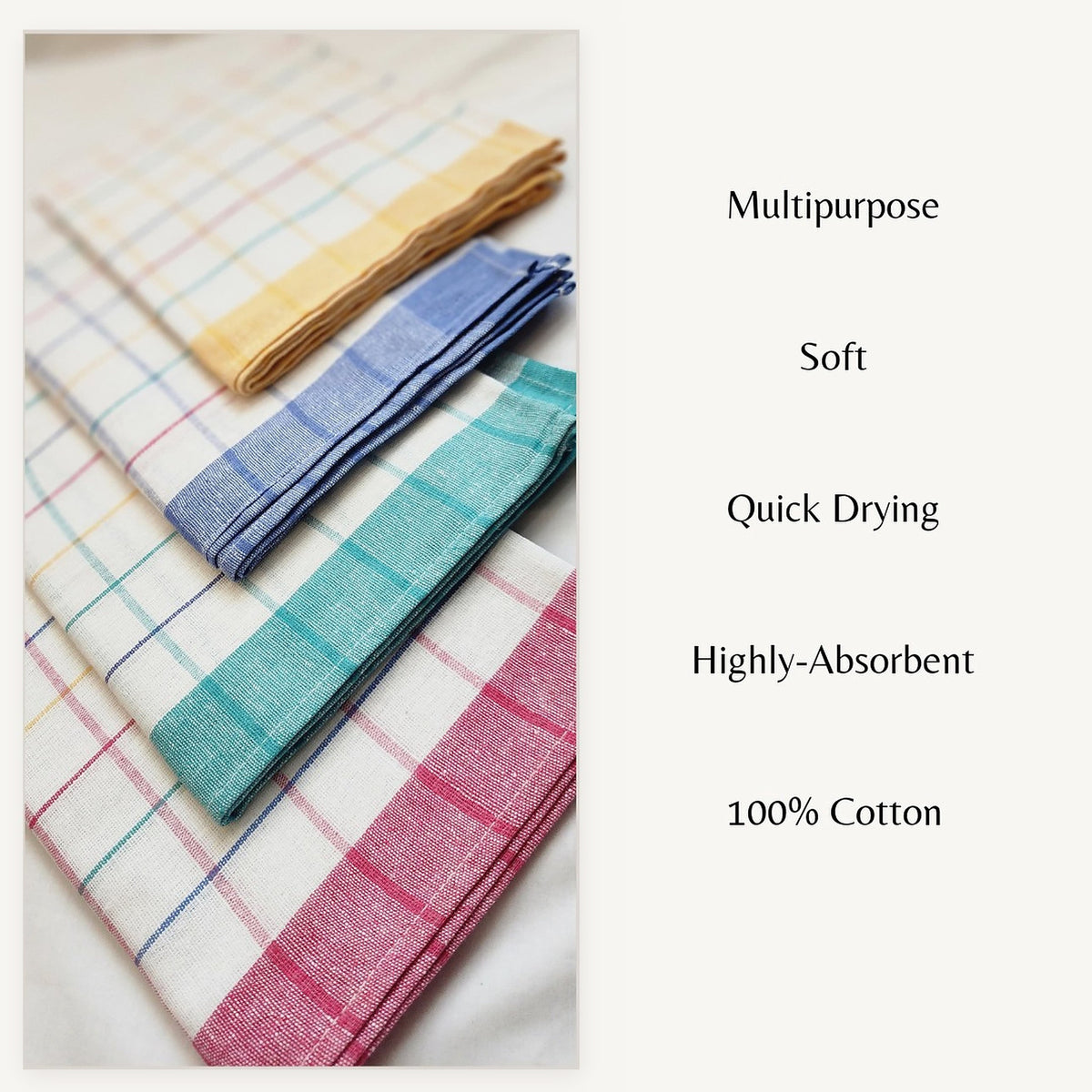 Multani Check Kitchen Towel Set (6 Piece)