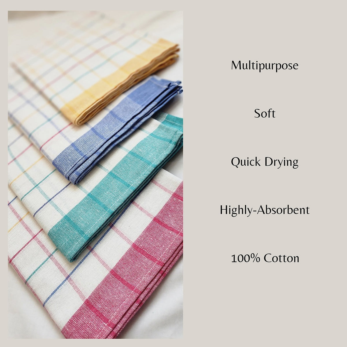 Multani Check Kitchen Towel Set (6 Piece)